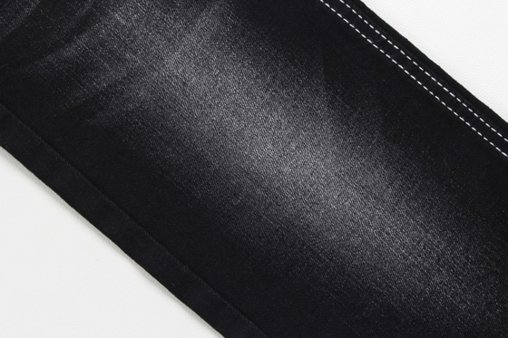 Ζεστή πώληση 10 ουγκιόν warp slub υψηλή τέντωμα μαύρο πίσω μέρος υφασμένο παντελόνι για τζιν
