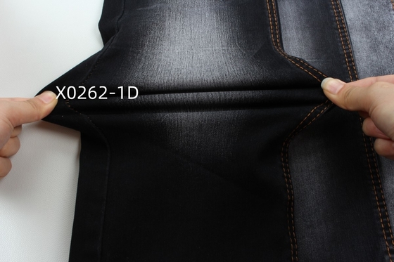9.6 Oz Μαύρο High Stretch Σατέν Υφασμένο Ντενίμ για τζιν