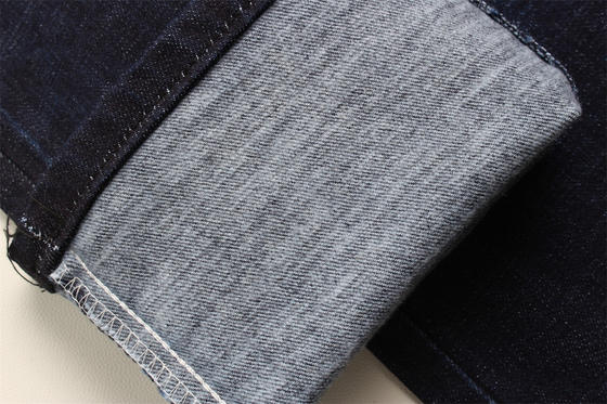 11.8 Oz Cross Slub Cotton Mixed Spandex Blue Denim Fabric For Man Jeans Stretch Ινδία Στυλ αγοράς Desizing Fleecing