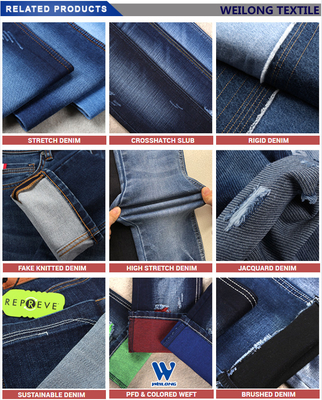 Πιο δημοφιλής 9 Oz βαμβάκι πολυεστέρας Denim ύφασμα Jean ύφασμα υφαντικό