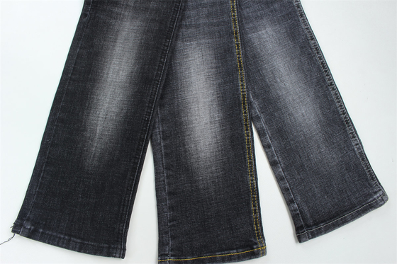 Υψηλής ποιότητας σκούρο μαύρο crossshatch Slub stretch denim ύφασμα για άνδρες τζιν