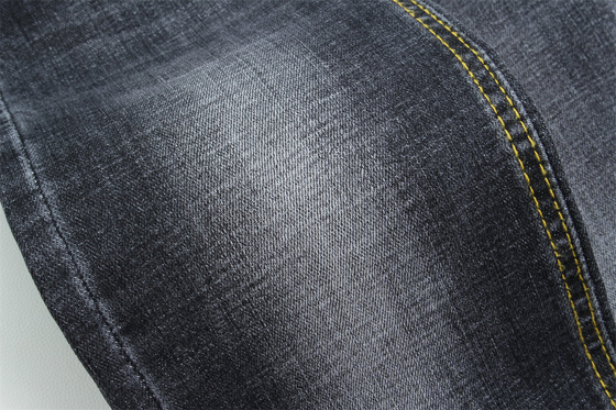 Υψηλής ποιότητας σκούρο μαύρο crossshatch Slub stretch denim ύφασμα για άνδρες τζιν