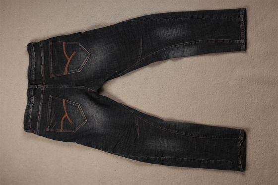 Υψηλής ποιότητας σκούρο μαύρο crossshatch Slub stretch denim ύφασμα για άνδρες τζιν