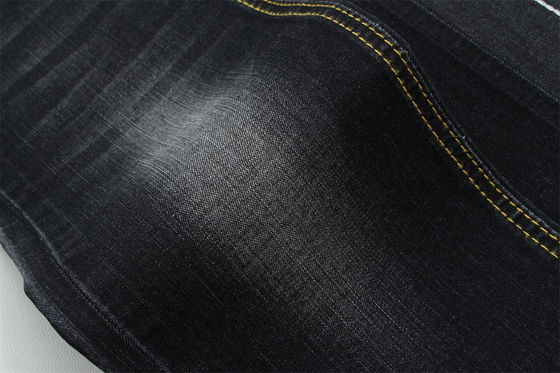 Σκούρο Μαύρο Χρώμα Ύφασμα Τζιν Slub Υψηλής Ελαστικότητας Για Παιδικά και Γυναικεία Τζιν