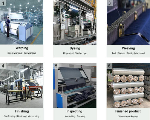 9.8oz θείο μαύρο σχηματισμό Slub denim ύφασμα 100% βαμβάκι desizing τζιν ύφασμα