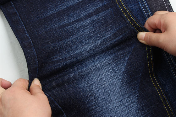 Καλή τιμή 11.8 Oz Cross Slub Cotton Mixed Spandex Blue Denim Fabric For Man Jeans Stretch Ινδία Στυλ αγοράς Desizing Fleecing σε απευθείας σύνδεση