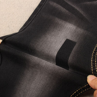 Καλή τιμή Υψηλή τέντωμα θείο μαύρο χρώμα γυναίκες τζιν ίνες υφάσματα denim προμήθεια με εργοστασιακές τιμές σε 9.5OZ σε απευθείας σύνδεση