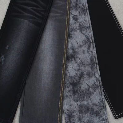 Καλή τιμή 10 Once Black Black Slub Cotton Polyester Spandex Denim Jeans Fabric σε απευθείας σύνδεση